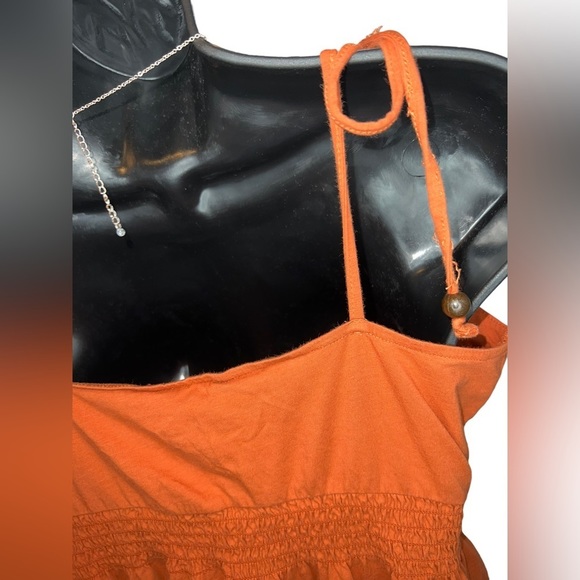 Loft Adj. Shoulder Tie Cami with beads size M, Orange - Picture 4 of 7